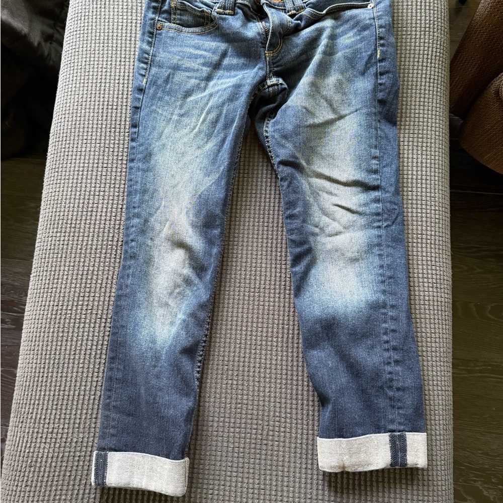Juniors Blue Denim Capri Pant Jeans
